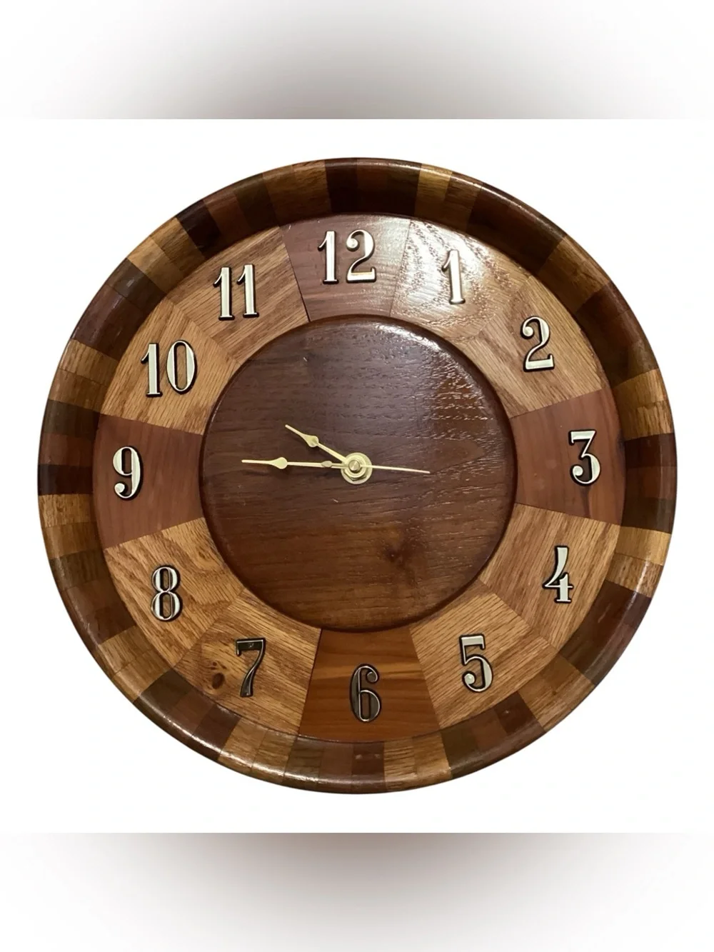 Handcrafted Exotic Wood Unique Artisan-made Wall Clock Battery Operated